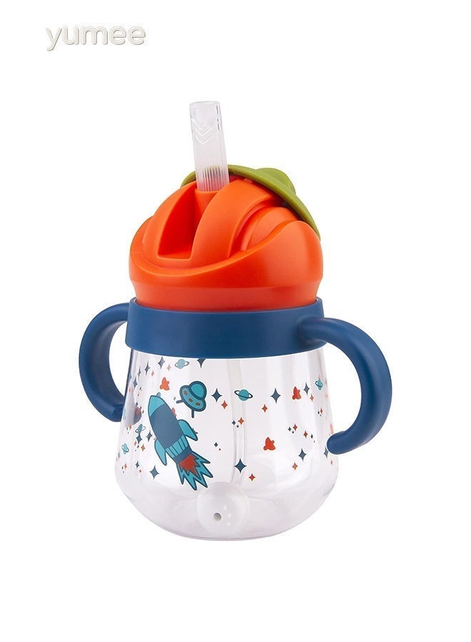 yumee Sippy Cup for Baby 6-12 Months, Spill-Proof & Leak-Proof with Weighted Straw, BPA-Free Soft Spout Trainer Cup with Handles, 260ml - Image 1